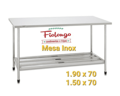 Mesa Inox Industrial Nortinox 190cm X 70cm X 90cm