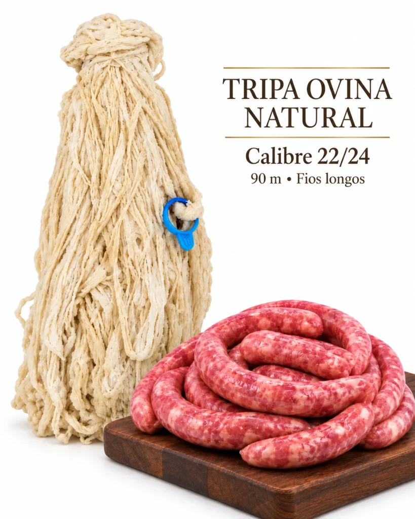 Tripa ovina natural fios longos calibre 22/24