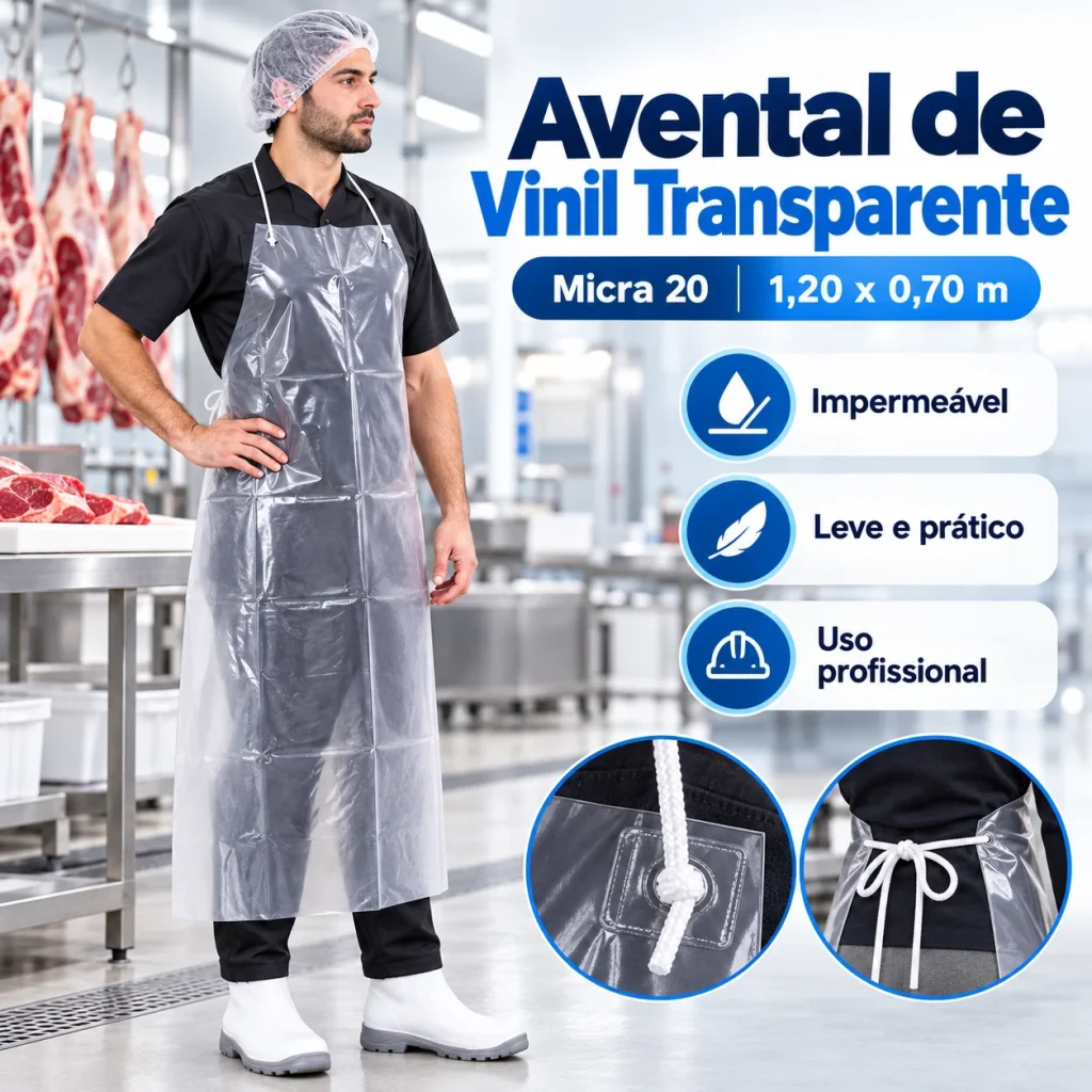 Avental de PVC transparente 1,20 x 0,70 m, 20 micras – capa do produto