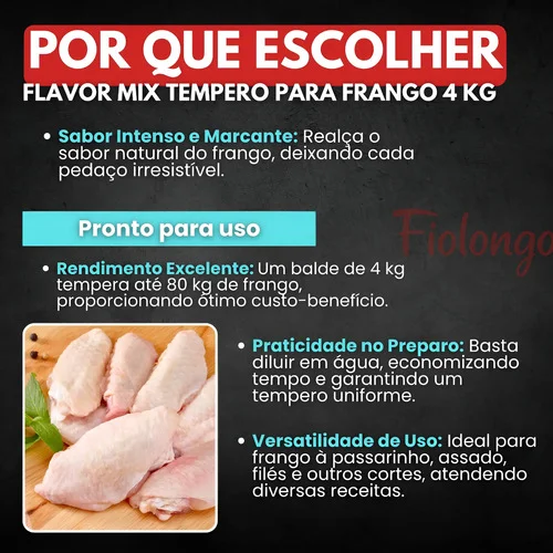 Tempero Flavor Mix para Frango 4kg - embalagem